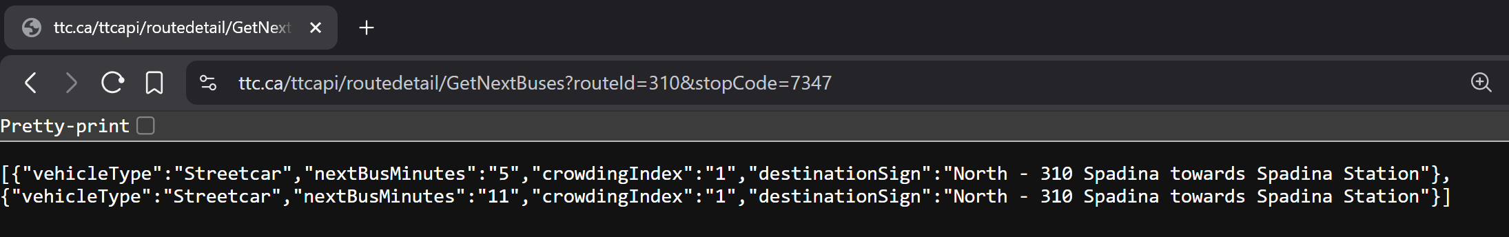 Nextbus API